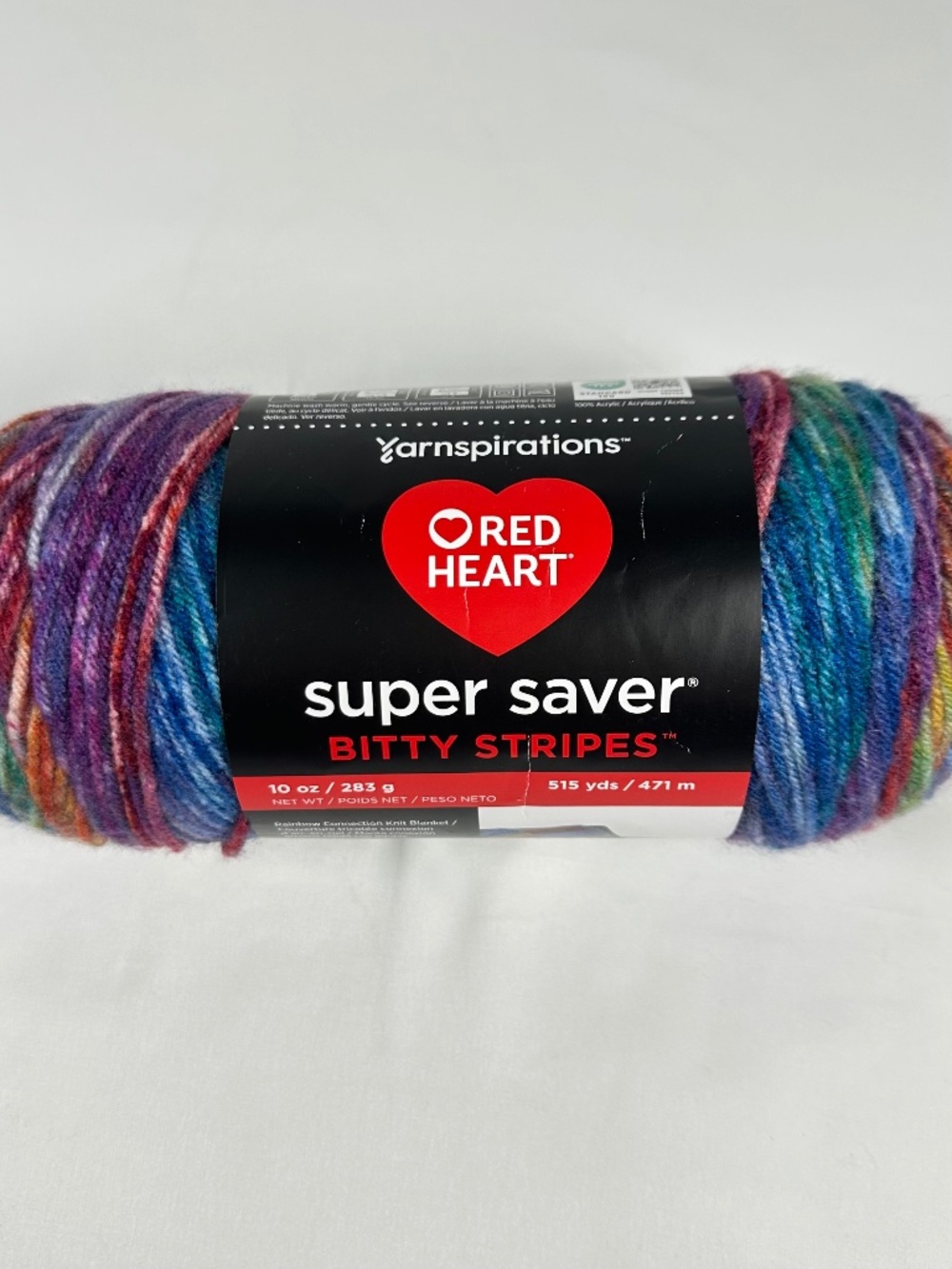 Red Heart Super Saver Bitty Stripes Yarn Color Crayon Box 0108 Multicolored